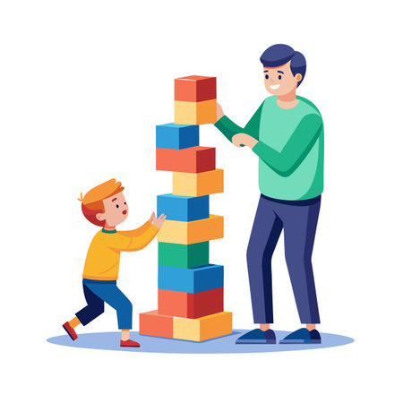 Family Togetherness and Parenthood Vector Illustrationのイラスト素材