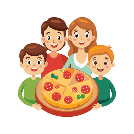 Family Togetherness and Parenthood Vector Illustrationのイラスト素材