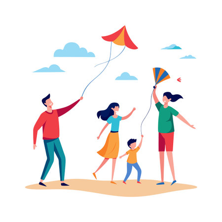 Family Togetherness and Parenthood Vector Illustrationのイラスト素材