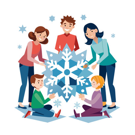 Family Togetherness and Parenthood Vector Illustrationのイラスト素材