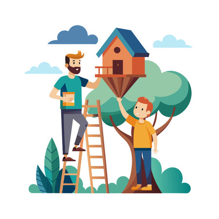 Family Togetherness and Parenthood Vector Illustrationのイラスト素材