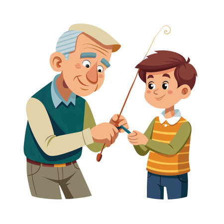 Grandparents, Grandma, Grandfather, Old Couple, Old Man, Old Woman Vector Illustrationのイラスト素材