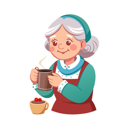 Grandparents, Grandma, Grandfather, Old Couple, Old Man, Old Woman Vector Illustrationのイラスト素材