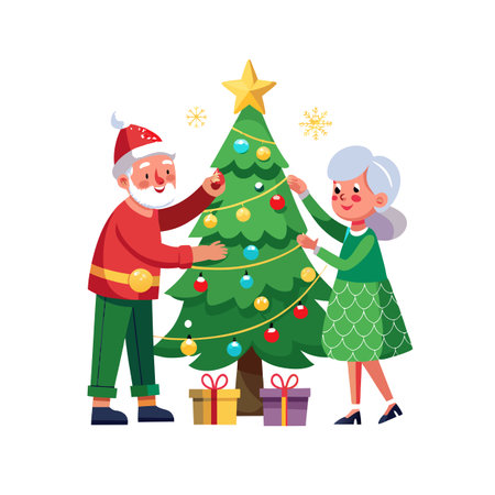 Grandparents, Grandma, Grandfather, Old Couple, Old Man, Old Woman Vector Illustrationのイラスト素材