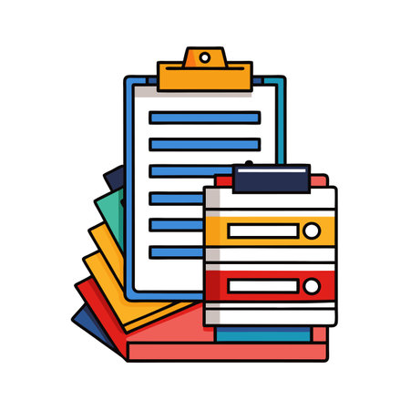 Office themed setup and equipment vector illustrationのイラスト素材