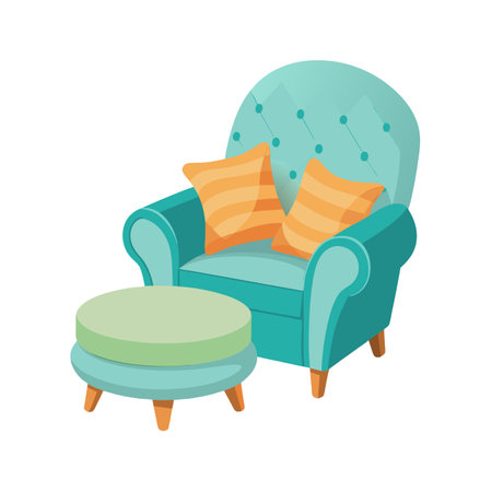 Realistic Office and Home Furniture Vector Illustrationのイラスト素材