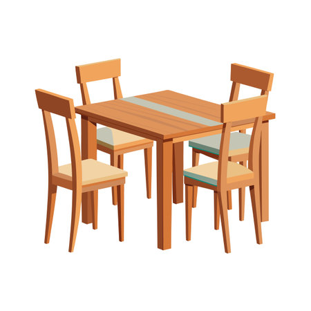 Realistic Office and Home Furniture Vector Illustrationのイラスト素材