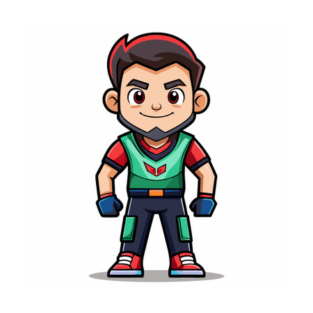 Beautiful Professional Cartoon Character Design Vector illustrationのイラスト素材