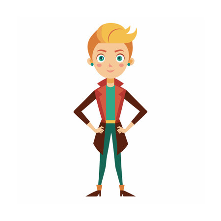 Beautiful Professional Cartoon Character Design Vector illustrationのイラスト素材