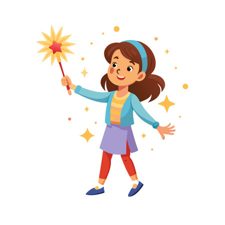 Beautiful Girl Children Character Vector Illustrationのイラスト素材