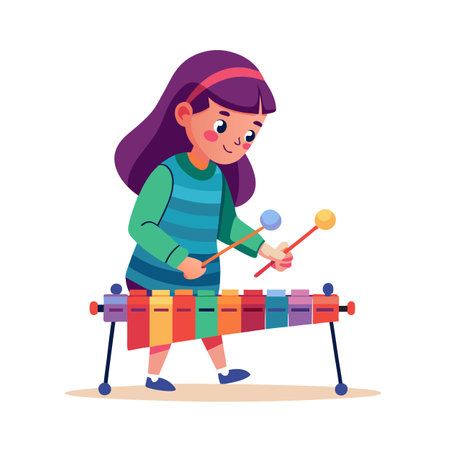 Beautiful Girl Children Character Vector Illustrationのイラスト素材