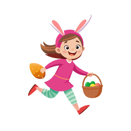 Beautiful Girl Children Character Vector Illustrationのイラスト素材