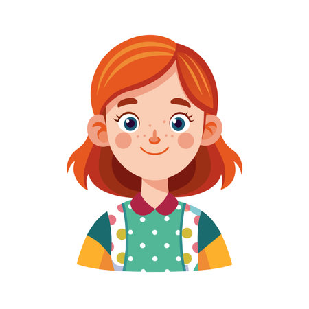 Beautiful Girl Children Character Vector Illustrationのイラスト素材