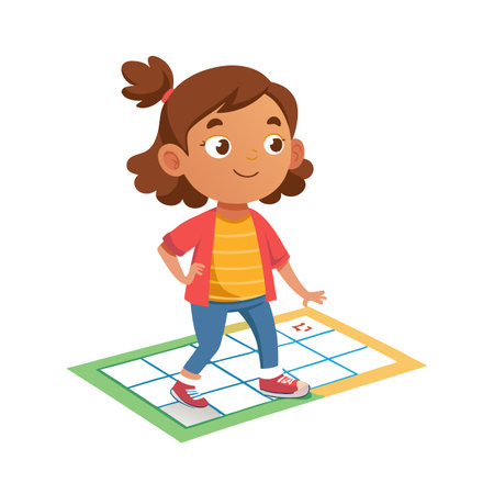 Beautiful Girl Children Character Vector Illustrationのイラスト素材