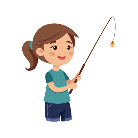 Beautiful Girl Children Character Vector Illustrationのイラスト素材