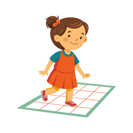 Beautiful Girl Children Character Vector Illustrationのイラスト素材