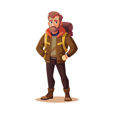 Beautiful Professional Man Character Vector Illustrationのイラスト素材