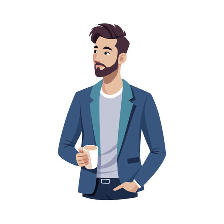 Beautiful Professional Man Character Vector Illustrationのイラスト素材