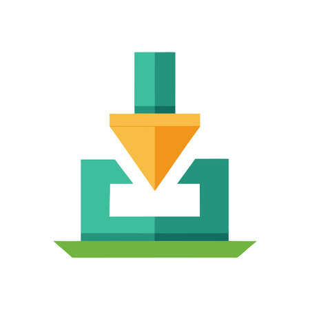 Flat style download  icon vector illustrationのイラスト素材