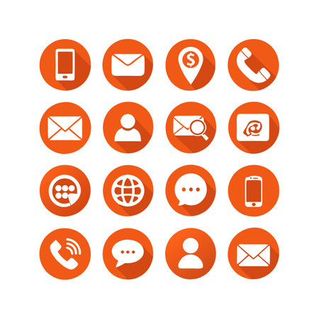 Contact Icon Set Collection Vector Illustrationのイラスト素材