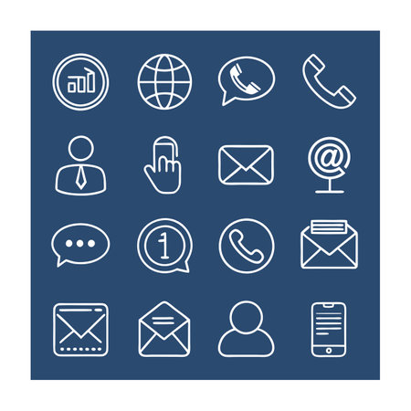 Contact Icon Set Collection Vector Illustrationのイラスト素材