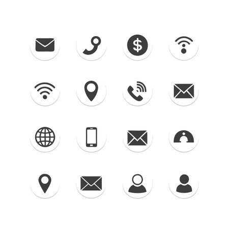 Contact Icon Set Collection Vector Illustrationのイラスト素材
