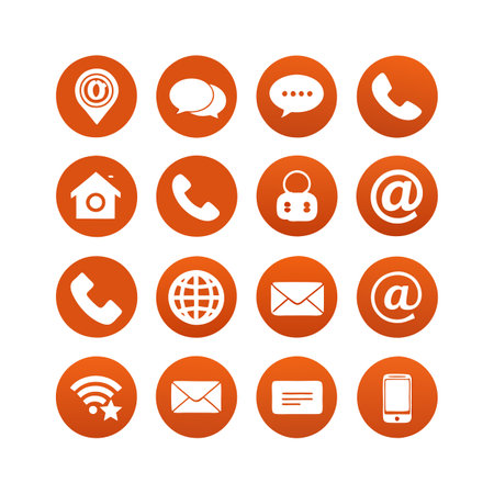 Contact Icon Set Collection Vector Illustrationのイラスト素材