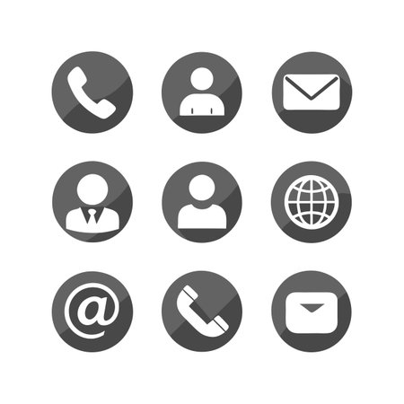 Contact Icon Set Collection Vector Illustrationのイラスト素材