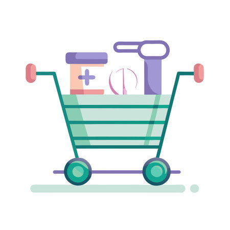 Beautiful flat style shopping cart icon vector illustrationのイラスト素材