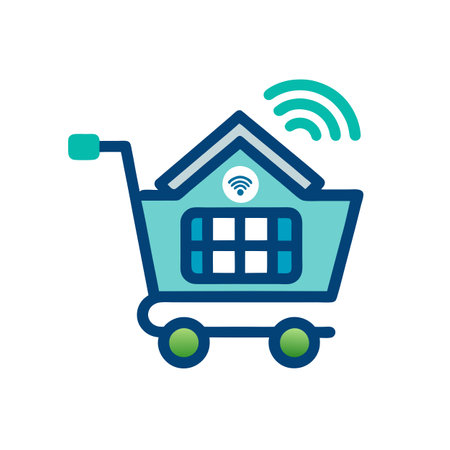 Beautiful flat style shopping cart icon vector illustrationのイラスト素材