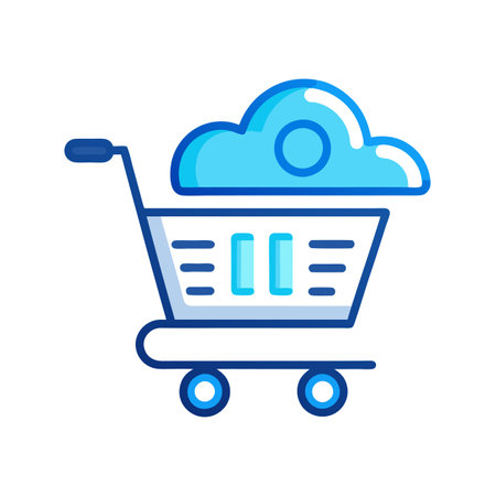 Beautiful flat style shopping cart icon vector illustrationのイラスト素材