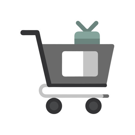 Beautiful flat style shopping cart icon vector illustrationのイラスト素材