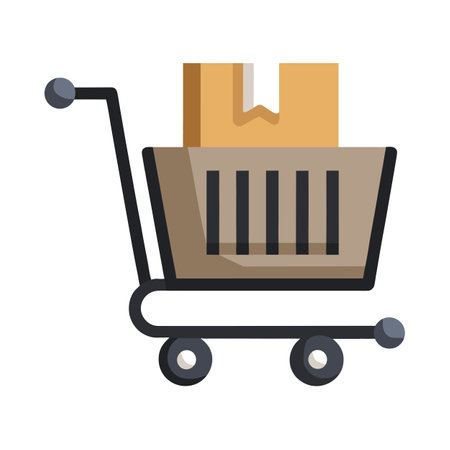 Beautiful flat style shopping cart icon vector illustrationのイラスト素材