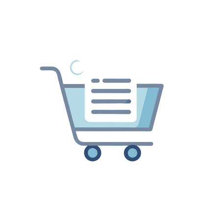 Beautiful flat style shopping cart icon vector illustrationのイラスト素材