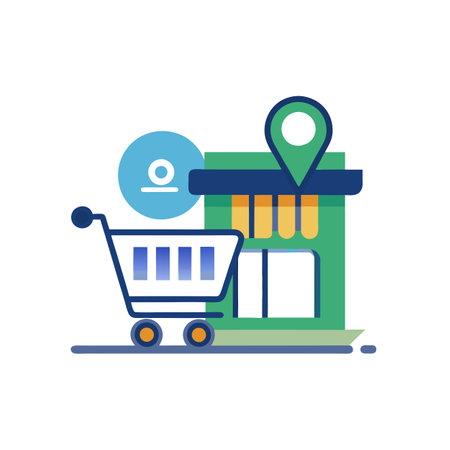 Beautiful flat style shopping cart icon vector illustrationのイラスト素材