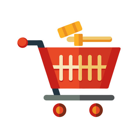 Beautiful flat style shopping cart icon vector illustrationのイラスト素材