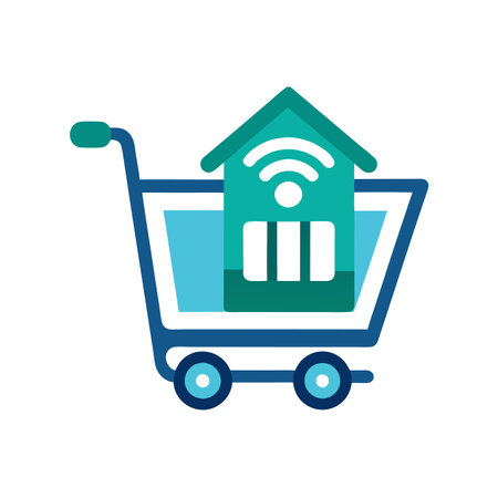 Beautiful flat style shopping cart icon vector illustrationのイラスト素材
