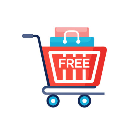 Beautiful flat style shopping cart icon vector illustrationのイラスト素材