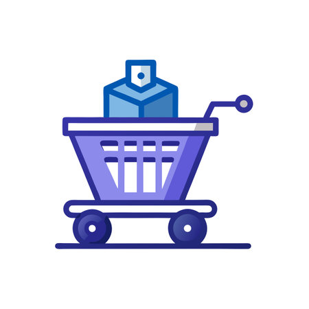 Beautiful flat style shopping cart icon vector illustrationのイラスト素材