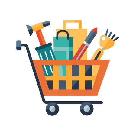 Beautiful flat style shopping cart icon vector illustrationのイラスト素材