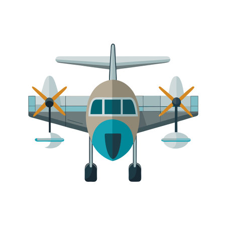 Flat style airplane icon vector illustrationのイラスト素材