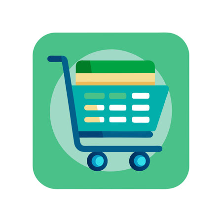 Beautiful flat style shopping cart icon vector illustrationのイラスト素材