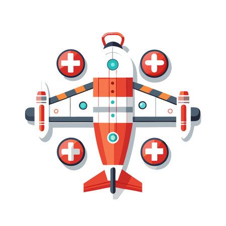 Flat style airplane icon vector illustration