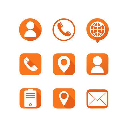 Contact Icon Set Collection Vector Illustration for documents, websites and mobile applicationsのイラスト素材