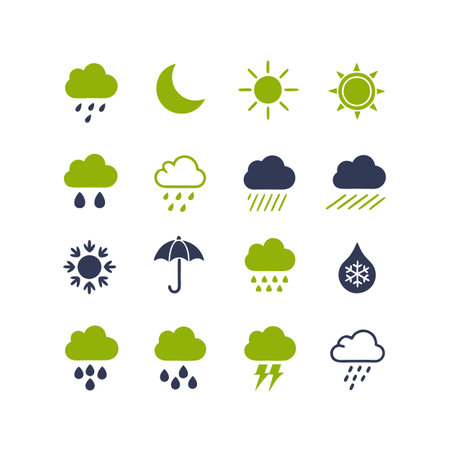 Weather Icon Set Collection Vector Illustrationのイラスト素材