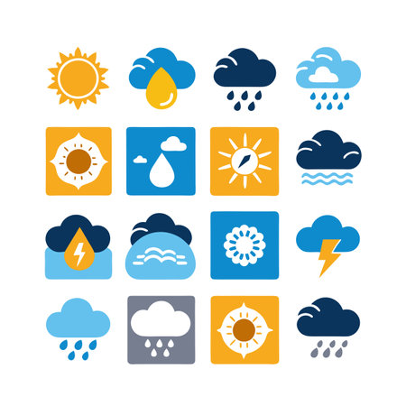 Weather Icon Set Collection Vector Illustrationのイラスト素材