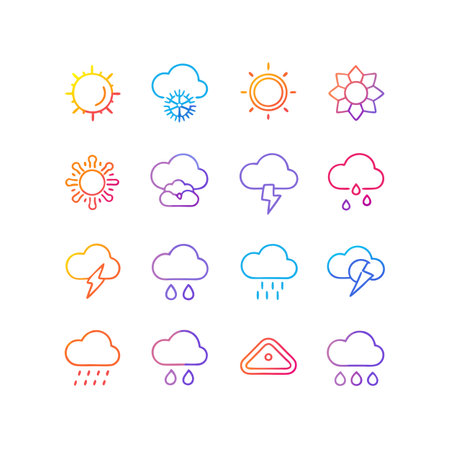 Weather Icon Set Collection Vector Illustrationのイラスト素材