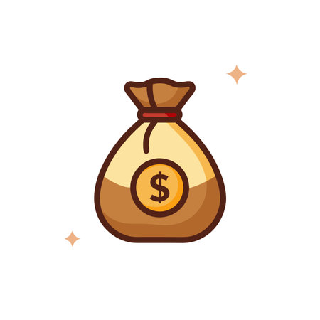 Beautiful flat style money bag icon vector illustrationのイラスト素材