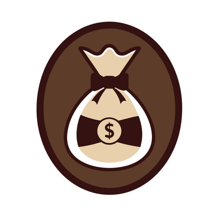 Beautiful flat style money bag icon vector illustrationのイラスト素材