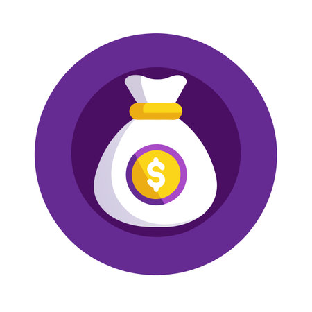 Beautiful flat style money bag icon vector illustrationのイラスト素材